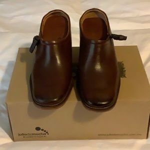 Brown leather mules size 7 1/2